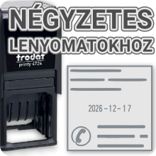 Négyzetes Printy dátumbélyegzők egyedi szövegekhez