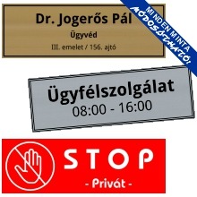 Cégtáblák és Névtáblák