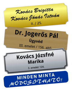 Cégtábla vagy Névtábla 15 x 5 cm (befelé kerekített sarok 1,6 mm vastag) egyedileg lézergravírozva
