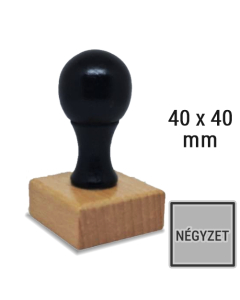 Fabélyegző (2-színű) 40x40 mm négyzet alakú egyedi lenyomattal