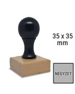 Fabélyegző (2-színű) 35x35 mm négyzet alakú egyedi lenyomattal