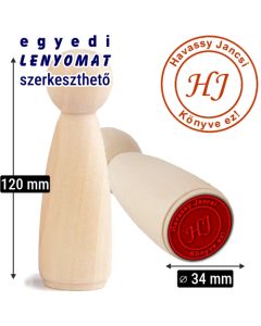 Fabábu bélyegző natúr, max. ø 34 mm egyedi lenyomattal