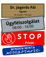 Cégtábla vagy Névtábla 15 x 5 cm (1,6 mm vastag) egyedileg lézergravírozva