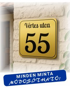 Házszámtábla 16 x 16 cm (3,2 mm vastag) egyedileg lézergravírozva