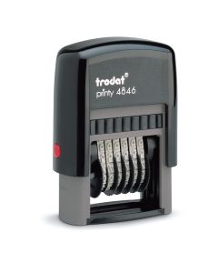 Trodat Printy 4846 - téglalap alakú kész számbélyegző, (6-karakteres számsorral)