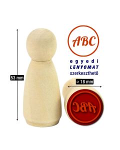 Fabábu bélyegző, natúr, max. ø 18 mm egyedi lenyomattal