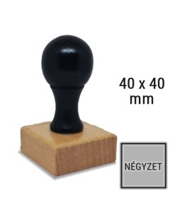 Fabélyegző (2-színű) 40x40 mm-es négyzet alakú egyedi lenyomattal