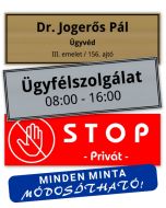Cégtábla vagy Névtábla 15 x 5 cm (1,6 mm vastag) egyedileg lézergravírozva