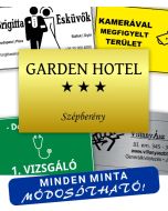 Cégtábla vagy Névtábla 25 x 16 cm (1,6 mm vastag) egyedileg lézergravírozva