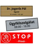 Cégtábla vagy Névtábla 15 x 5 cm (1,6 mm vastag)